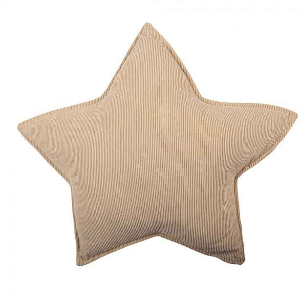 Béžový dekorativní polštář ve tvaru hvězdy Star - 53*5*53 cm Clayre & Eef