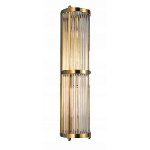 Collin – křišťálová nástěnná lampa se zlatým sloupkem, 60 cm