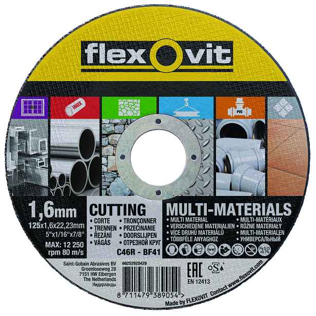 Kotouč řezný Flexovit C46R-BF41 125×22,23 mm 1,6 mm