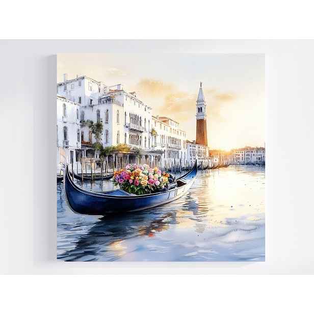 Obraz Na Plátně Canvas Krajina Itálie Benátky Kanál Loďka Gondola 50x50