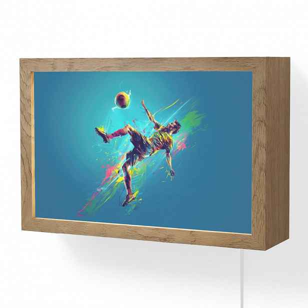 OnlyWow NÁSTĚNNÁ LAMPA Fotbalista - Stříkající barva - Barevné - Míč 30x20 cm