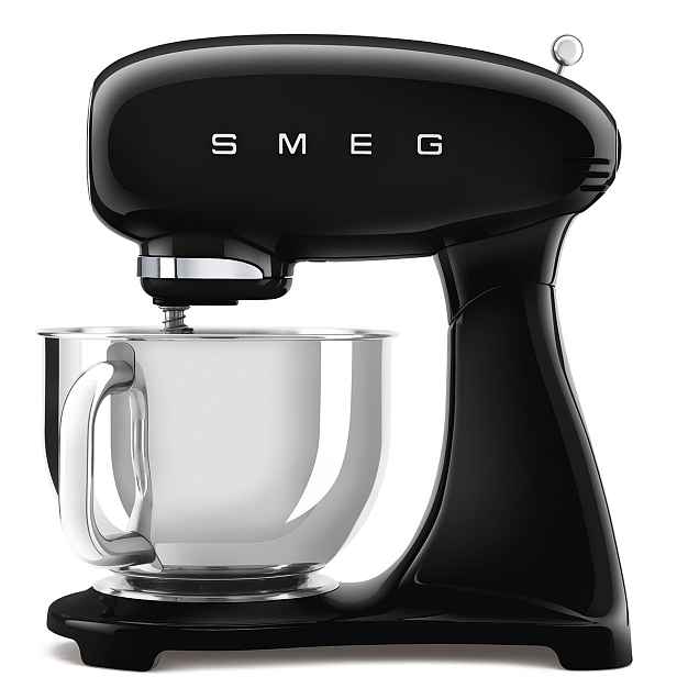Smeg SMEG 50's Retro Style kuchyňský robot s nerezovou mísou 4,8l, SMF05, 1000W, černá SMF05BLEU