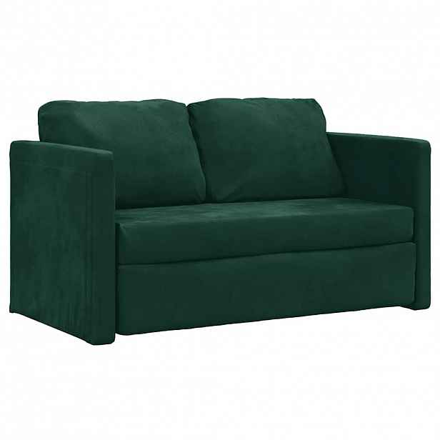 vidaXL Podlahová rozkládací pohovka 2 v 1 zelená 122x204x55 cm samet