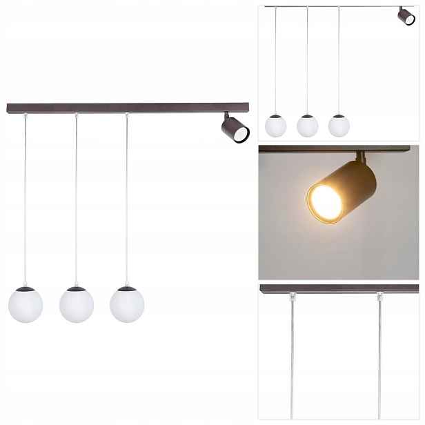 Závěsná lampa Tavira hnědá, nastavitelná výška do obývacího pokoje Sigma Lighting