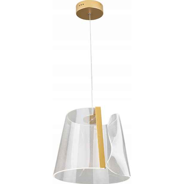 Závěsná Led lampa zlatá průhledný, stínidlo nad ostrovní stůl 3000K Maxlight