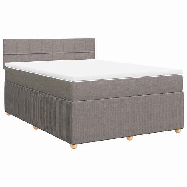 vidaXL Box spring postel s matrací taupe 140x190 cm textil