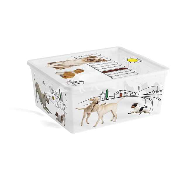 Bílý plastový úložný box s víkem 40x34x17 cm C Box Style – KIS