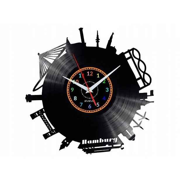Hamburg Dárek Originální dekorace do domu Hodiny z vinylové desky