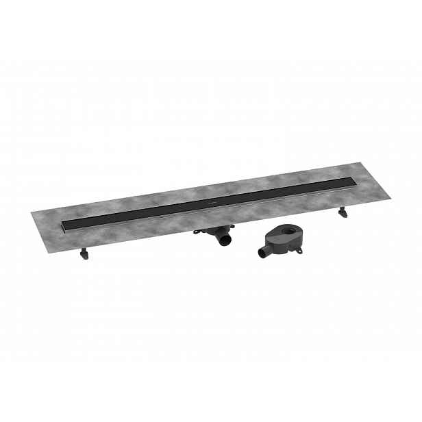 Hansgrohe RainDrain Go - Sprchový žlab 120 cm s oboustranným roštem, pro vložení dlažby, matná černá 56276670