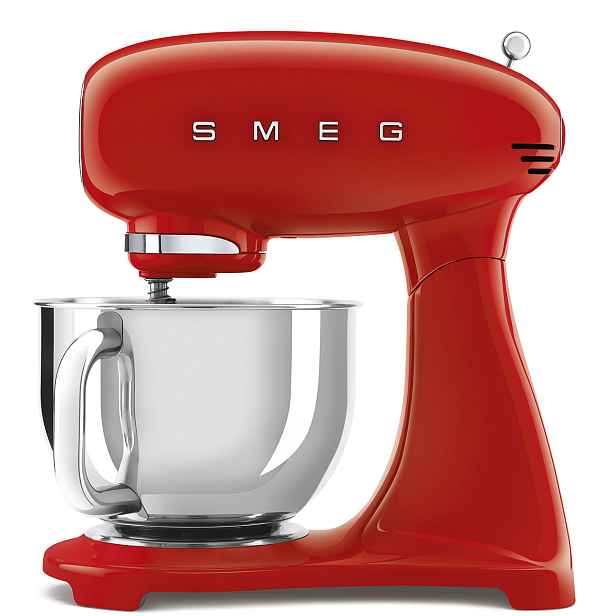 Smeg SMEG 50's Retro Style kuchyňský robot s nerezovou mísou 4,8l, SMF05, 1000W, červená SMF05RDEU