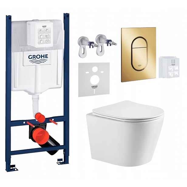 Grohe Rapid Sl s Wc mísou Imprese Jess Tornado a zlatým tlačítkem