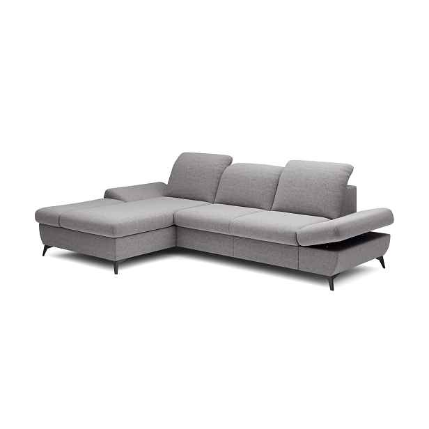 Laski Rozkládací polohovací rohová sedací souprava Harper 284 cm Loft 19 světle šedá levá