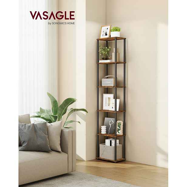 Regál Songmics 38 cm x 173,4 cm x 23,8 cm Dub hnědý