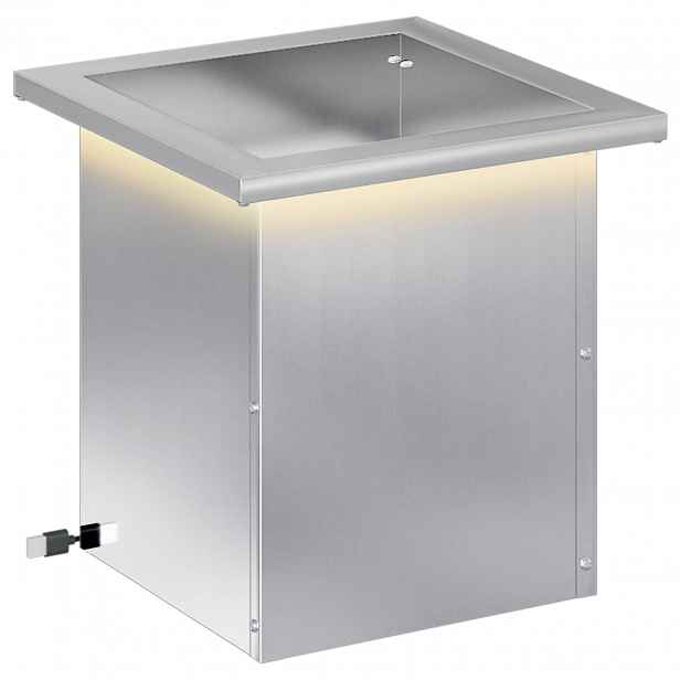 vidaXL Zahradní truhlík s LED osvětlením Stříbrná 30 x 30 x 30 cm