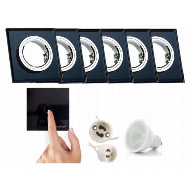 6 X Skleněná Lampička Na Strop, Vypínač Led Žárovky, 7 W, Neutrální Barva