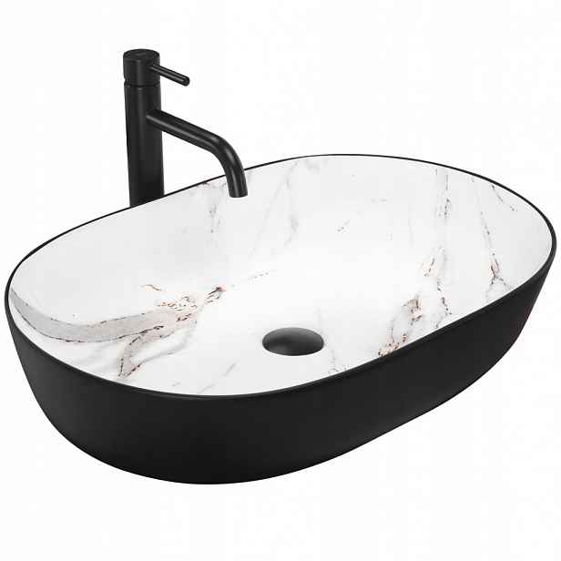 Umyvadlo na desku Cleo Black Aiax Matt (REA-U6625) /po/