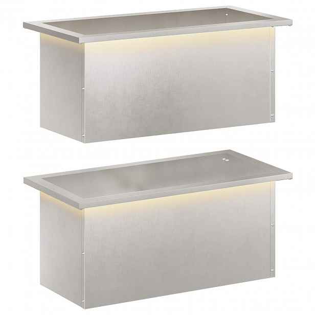 vidaXL Zahradní truhlík s LED osvětlením 2 ks Stříbrná 30 × 60 × 30 cm