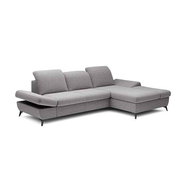 Laski Rozkládací polohovací rohová sedací souprava Harper 284 cm Loft 19 světle šedá pravá