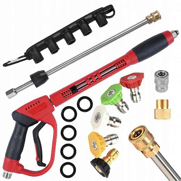 Sada Pistolového Postřikovače Pro Tlakovou Myčku M22 14MM 15MM 5000PSI 5X Trysek