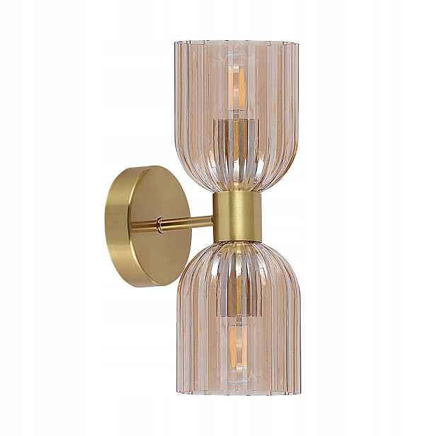 Nástěnná lampa do ložnice, nástěnné svítidlo do obývacího pokoje, předsíň, skleněná, zlatá Piega 2