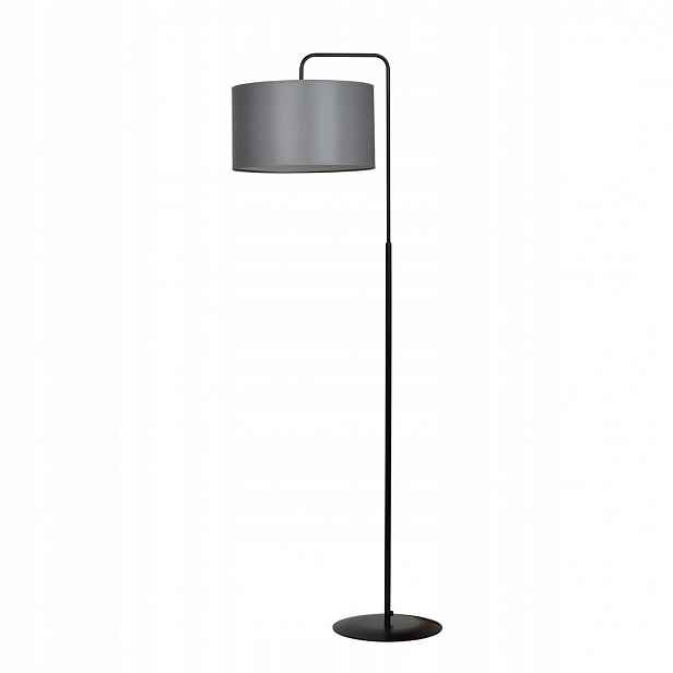 Podlahová lampa Trapo LP1 Bl Gray černá, stínidlo šedé