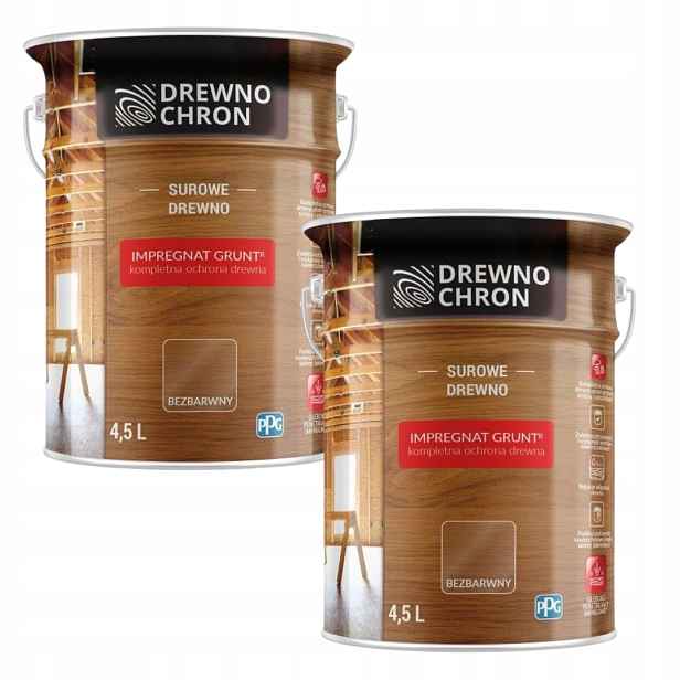 Set Drewnochron Grunt R 2x4,5L Impregnat Na Dřevo Bezbarvý 9L