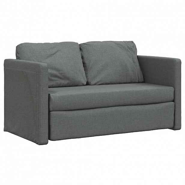 vidaXL Podlahová rozkládací pohovka 2v1 tmavě šedá 112x174x55cm textil