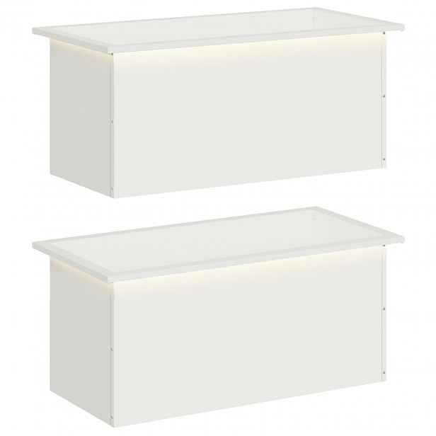 vidaXL Zahradní truhlík s LED osvětlením 2 ks Bílá 40 x 80 x 40 cm