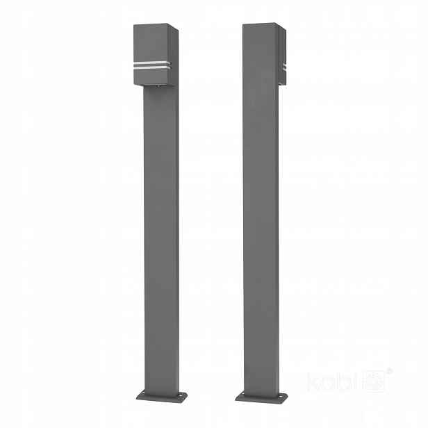 Zahradní sloupková venkovní Led lampa GU10 IP44 Šedá Quazar Kobi