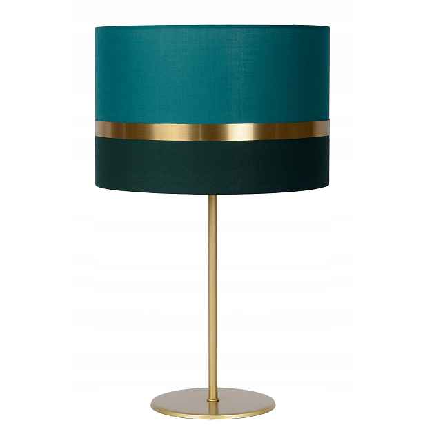 noční stolní lampa s lněným stínítkem zelená do ložnice 50 cm Lucide