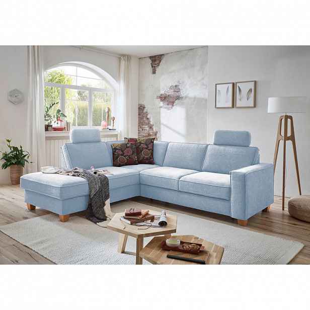 Sit & More ROHOVÁ SEDAČKA, textil, světle modrá