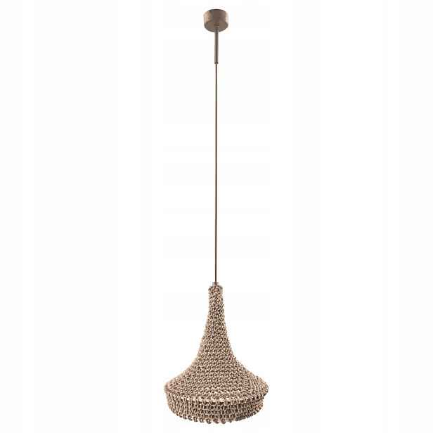 Béžová pletená závěsná lampa ručně vyrobená boho Mahaka 5178 Antigo