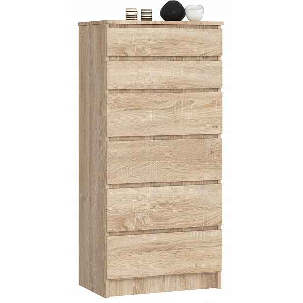 Komoda Kuba 60 cm 6 šuplíků dub sonoma