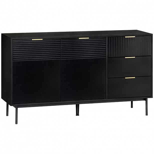 Livetastic ŠIROKÁ KOMODA, černá, 140/80/40 cm