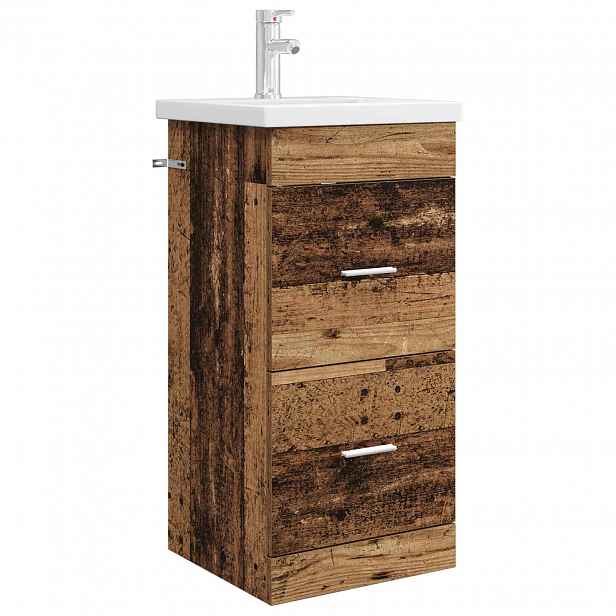 vidaXL Koupelnová skříňka se dřezem Staré dřevo 42 x 40 x 84,5 cm