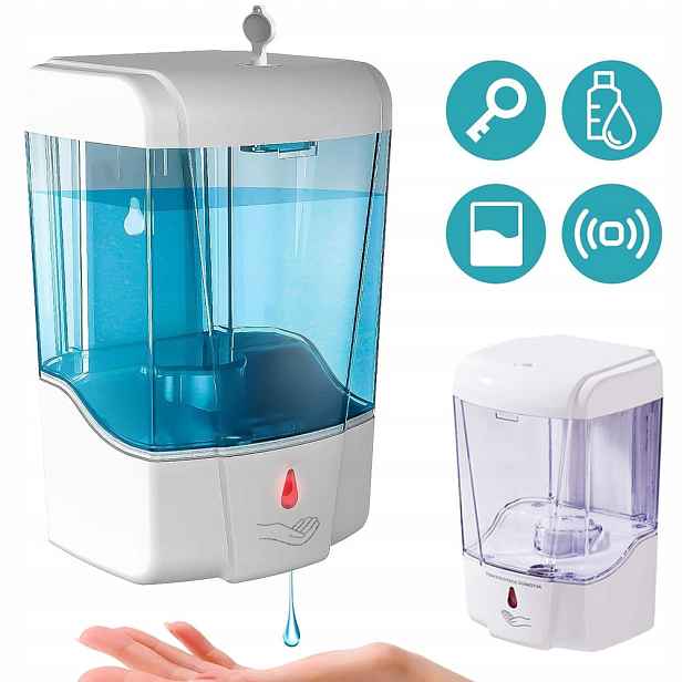Bezdotykový Automatický Dávkovač Gelového Mýdla Dávkovač Tekutiny Bílý 700 ML
