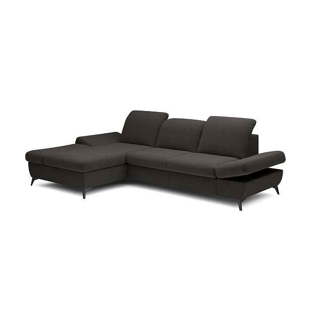 Laski Rozkládací polohovací rohová sedací souprava Harper 284 cm Loft 23 antracit levá