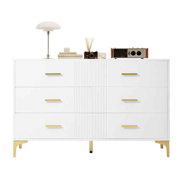 Modenvie KOMODA z MDF, 120/40/76 cm bílá, se 6 zásuvkami