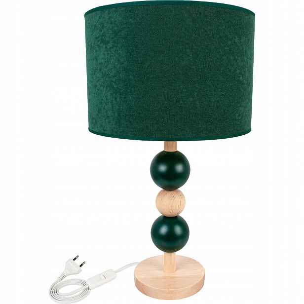 Noční Lampa Stolová Lahvově Zelená Barva Led Dřevo