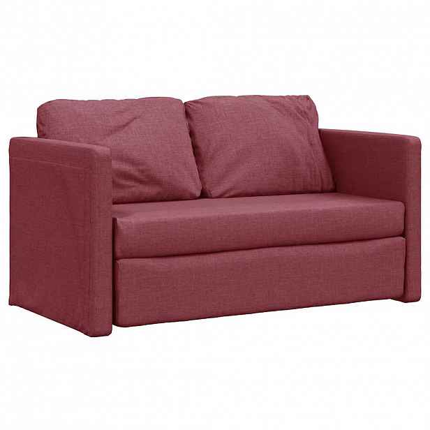 vidaXL Podlahová rozkládací pohovka 2 v 1 vínová 112x174x55 cm textil