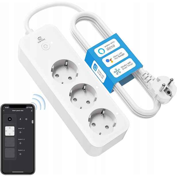 Zásuvková Lišta Wifi Smart 3 Zásuvky Usb Měření Energie