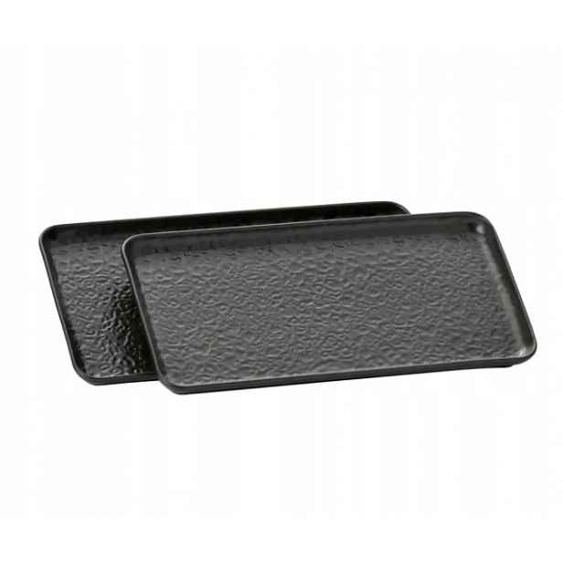 2x Podnos keramická miska 29 x 15,5 cm, předkrm, talíř s uzeninami, černá