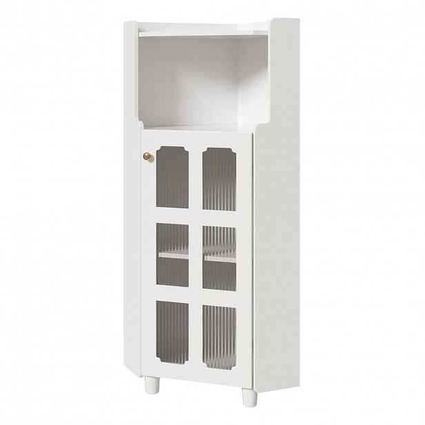 Modfu ROHOVÁ skříňka z MDF 63,5x16x124 cm bílá s LED osvětlením ovládaným aplikací a lakovaným povrchem