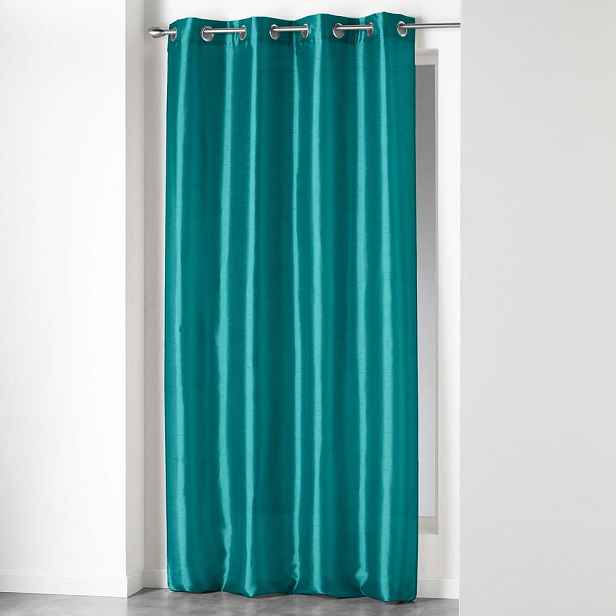 Modrý závěs z mikrosaténu 140x240 cm Shana – douceur d'intérieur