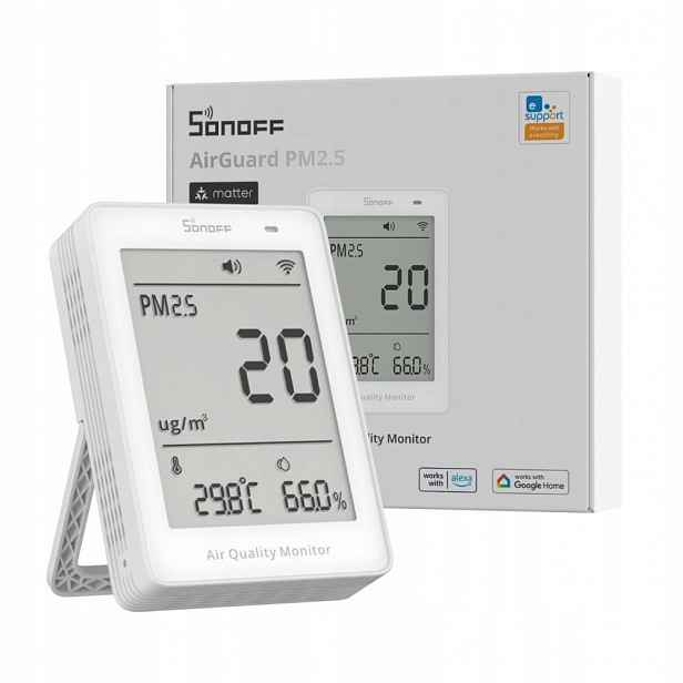 Monitor kvality vzduchu Sonoff AirGuard SAWF-07P PM2.5 PM10 Wi-Fi Matter