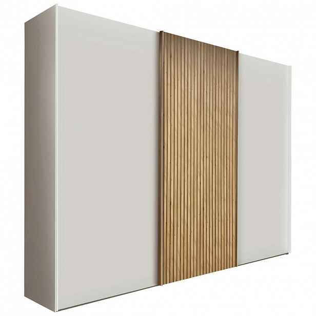 Novel SKŘÍŇ S POSUVNÝMI DVEŘMI, bílá, dub bianco, 300/217/67 cm