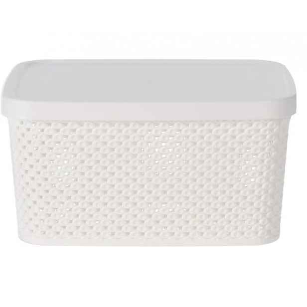 Úložný box s víkem Diamond 3,5 l, černý/bílý