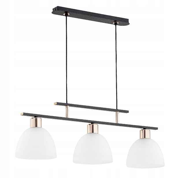 Závěsná lampa loft černo-zlatá 3xE27 bílé stínítko Sonata Alfa