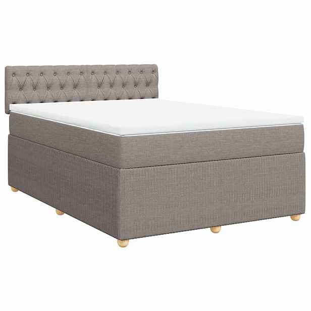 vidaXL Box spring postel s matrací taupe 140x190 cm textil