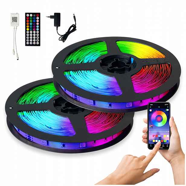 Led páska 15M Rgb Barevná Smart Home Aplikace Blikání v rytmu hudby Dálkový Ovladač